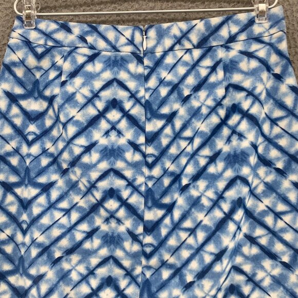 Banana Republic Skirt Womens 2 Blue Tie Dye Chevron Mini Stretch Twill Pencil - Picture 4 of 10